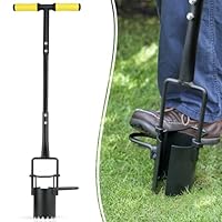 Colwelt Blumenzwiebel-Pflanzwerkzeug, langer Griff, gezackter Boden, Blumenzwiebelpflanzer mit weichem Griff, robuster Sodenstopfer für Tulpen, Iris, Narzissen