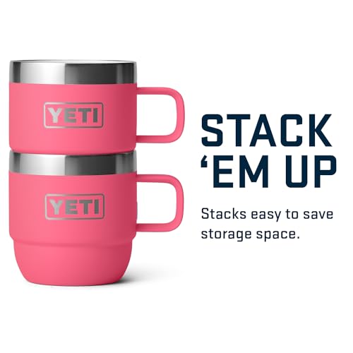 YETI Rambler 6 oz Stackable Mug, Stainless Steel, Vacuum Insulated Espresso/Coffee Mug, 2 Pack, Tropical Pink - image 5