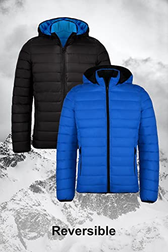 Orolay Men's Lightweight Hooded Puffer Jacket Packable Reversible Water-Resistant Winter Quilted Coat2