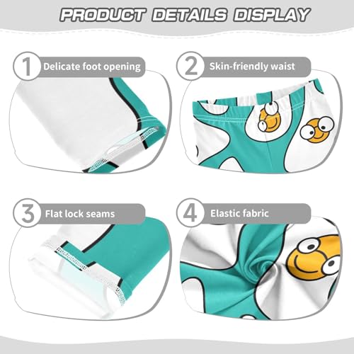 Scrambled Egg Girls Leggings,Workout Leggings for Girls Toddler Athletic Legging Size for 3-10T3