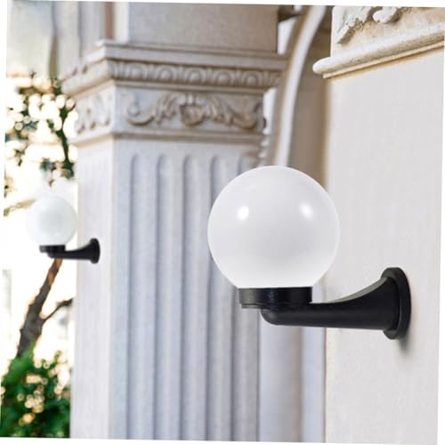 Image of Angoily Spherical Lampshade 9.84 Inch White Acrylic Outdoor Light Cover for Wall Fixtures 2Pcs Easy Install