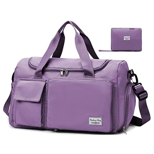 Tokeya Bolsa de Viaje Mujer, Plegable Gran Capacidad Bolsa Deporte con Compartimento Zapatos y Bolsillo Húmedo, Bolsa de Gimnasio Fin Semana Ligera Impermeable Niña Fitness Diagonal Bolsos, Púrpura