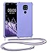 Produktbild kwmobile Necklace Case kompatibel mit Motorola Moto G9 Play/Moto E7 Plus Hülle - Cover mit Kordel zum Umhängen - Silikon Schutzhülle Lavendel