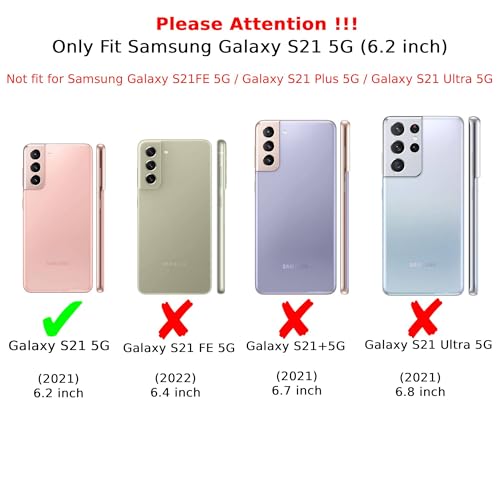 Ylzhe for Samsung Galaxy S21 5G Case,[No Screen Protector] Heavy Duty Shockproof & Dropproof Case Galaxy S21,3 in 1 Shockproof TPU Hard PC Bumper 3-Layer Cover Phone Case for Samsung S21 Black by Ylzhe - Used condition - Image 2