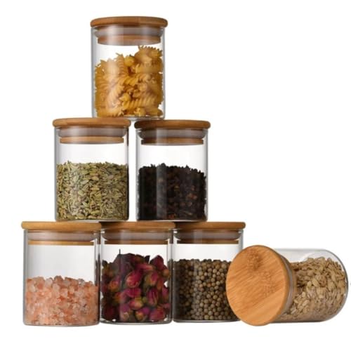 Kit 6 Potes de Herméticos 200ml Pote Redondo de Vidro para Mantim...