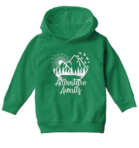Haase Unlimited Adventure Awaits - Hiking Camping Nature Toddler/Youth Fleece Hoodie