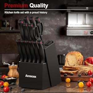 Astercook15pieceknifesetwithsharpenerblockgermanstainlesssteeldishwashersafekitchenkniveswithbuiltinsharpenerblack Urban Country Home Decor Astercook 15 piece knife set with sharpener block german stainless steel dishwasher safe kitchen knives with built in sharpener black urban country home decor