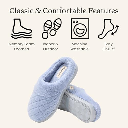 Image of Dearfoams Women's Memory Foam House Slippers - Libby Terry Clog With Wide Widths