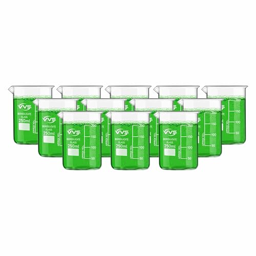 Image of VVS Borosilicate Glass Beaker 250ml pack of 12 of For School College, Lab Laboratry and professional use