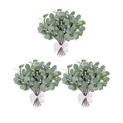 JAONLD18 Piezas Eucalipto Seco Plantas Artificiales Decorativas, Eucalipto Flores Artificiales Decoracion, Flores Secas Decoracion, Adecuado para Bodas, Fiestas, Decoración de Interiores