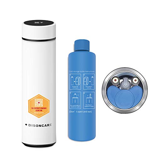 Dison Care Insulin-Kühler-Tasche Tragbare Insulin-Tasche Travel Keep Chilled Meds bei 2-8 Grad, LED-Temperaturanzeige Insulin-Kühler Travel Case White