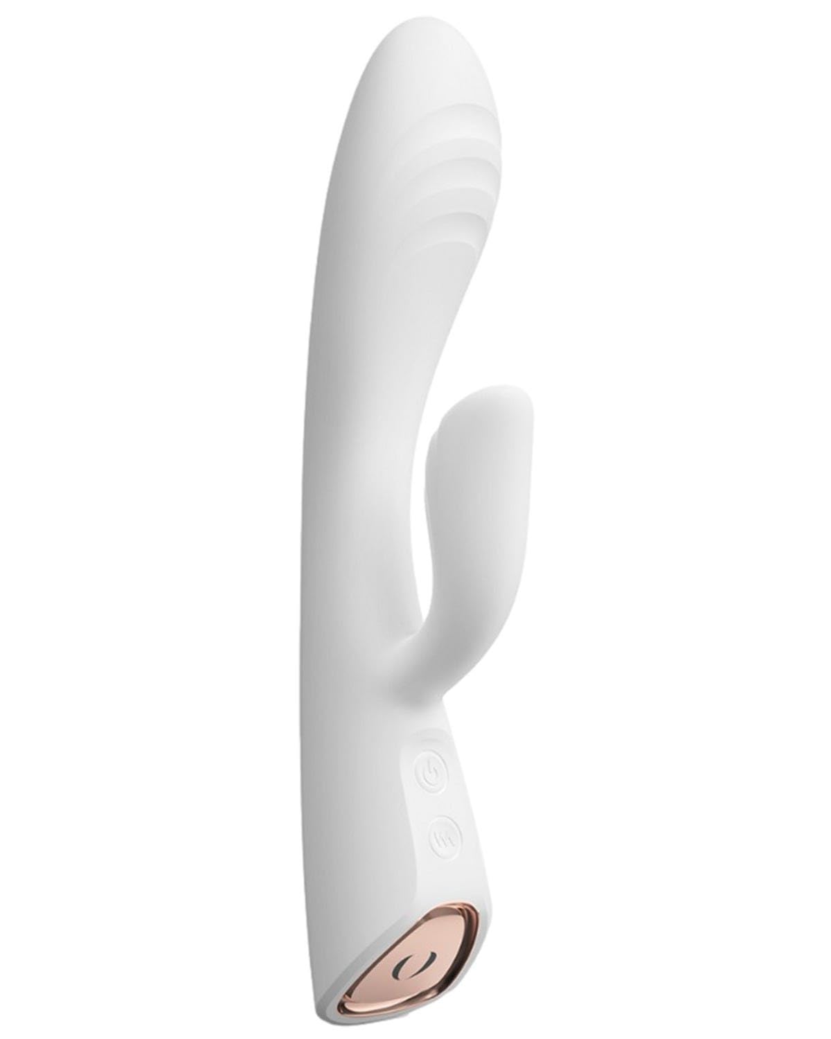 Dorcel Flexi Rabbit - Vibratore Rabbit, colore bianco/oro rosa, diametro 3,6 x 21,2 cm