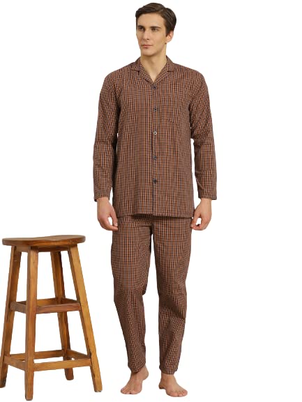 Image of SOJANYA (Since 1958 Men's Cotton Checked Nightsuit Set