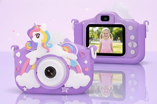 Image of Digital Camera for Kids | Cute Unicorn Design 2-Inch HD Screen with 1080MP Video Recorder, Photo & Selfie Mode | Fun Learning Toy for Boys and Girls, Best Gift for Kids