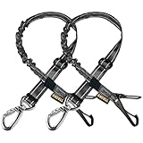 AUBELL Dog Seat Belt for Car,2 Pack Set 3-in-1 Adjustable Reflective Bungee Heavy Duty Dog Car Harness Tether with Clip Hook Latch & Buckle,Swivel Zinc Alloy Carabiner,Black+Black