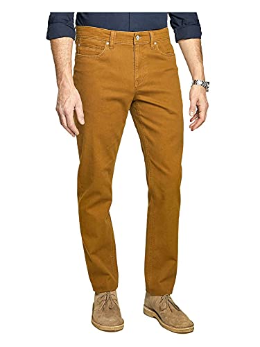 Weatherproof Mens Slim Straight Premium 5-Pocket Comfort Stretch Pants (38 x 30, Golden Tan)
