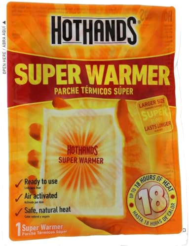 HotHands Super Warmer, Larger Size, Ready to Use, Air Activated, Safe Natural Heat, Up to 18 Hours of Heat, 1 Super Warmer per Pouch (Pack of 24)
