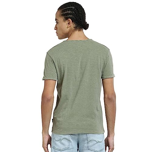 Image of Jack & Jones Men's Cotton Solid Slim Fit T-Shirt