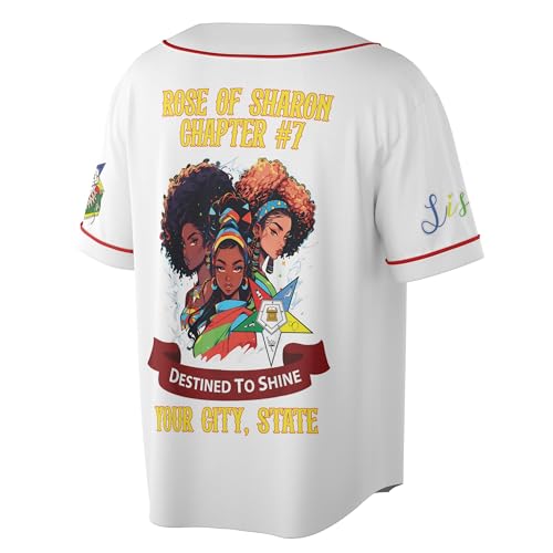 Custom Chapter Name OES Order of The Eastern Sister Destined to Shine Freemasonry 3D Baseball Jersey S-5XL miniatura 3