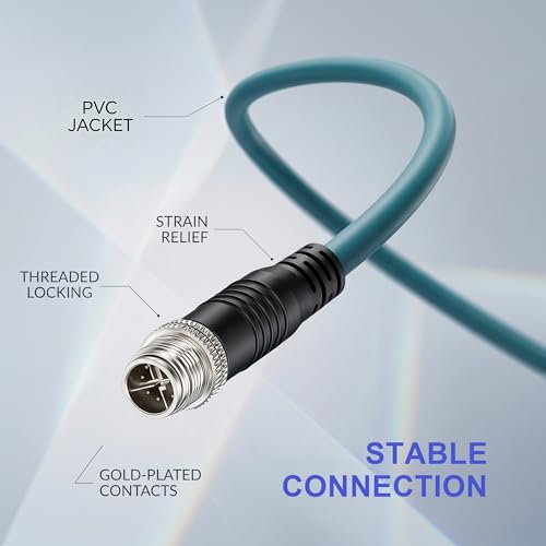 Cable Ethernet M12 X-Code Cat7e 10 m para Redes Industriales miniatura 2