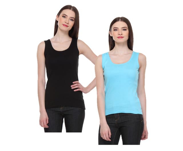 Women Stylish Cotton Slim Fit Solid Tank Tops (Pack of 2)-picture-11