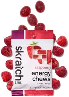 SKRATCH LABS Sport Energy Chews, Raspberry (10 pack) - Developed for Athletes and Sports Performance, Gluten Free, Dairy Free, Vegan