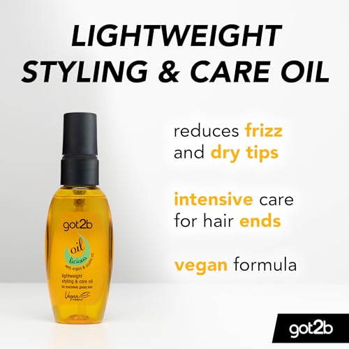 got2b Oil-licious Lightweight Styling & Care Oil 50 ml, for Nourished, Glossy Hair, with Argan & Jojoba Oil, Vegan Formula - Image 4