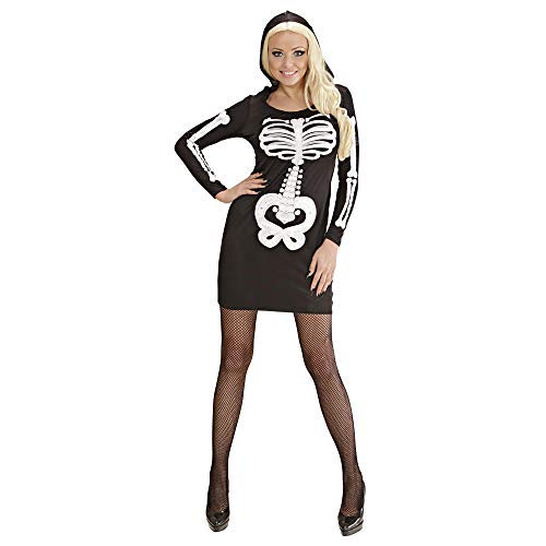 Ladies Glam Skeleton Girl Costume Large UK 14-16 for Halloween Fancy Dress, Multi-coloured, 42