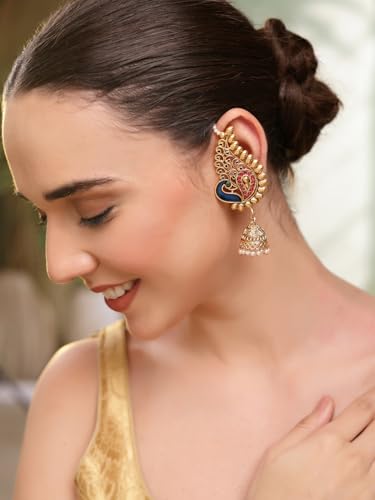 Image of Shining Diva Fashion Ear Cuff Earrings for Women Stylish Traditional Fancy Jhumki Jhumka (17013er)