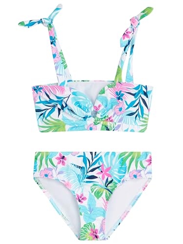 Kanu Surf Girls Beach Sport UPF 50+ Sweetheart Bikini 2PC Swimsuit, Nellie White
