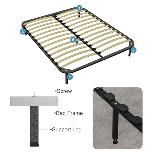 Pata de soporte central para cama con elevador de metal ajustable 5