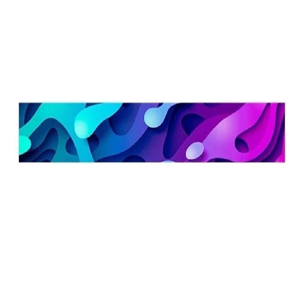 Blue Violet Fluid Gradual Futuristic Wind Trim Strip Unique Sticker Suitable for The Front Windshield of Your Car