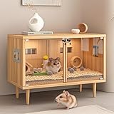 Utilisation multifonctionnelle : cette cage en bois pour cochon d'Inde sert sans effort de meuble TV chic, améliorant votre espace de vie avec style tout en servant de maison confortable pour vos animaux de compagnie.