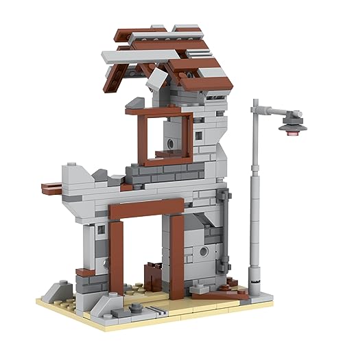 MOOXI WW2 Battlefield Ruins Military Building Blocks Set(242PCS).Suitable for Children's Military Block Creations.
