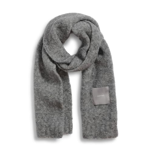 Calvin Klein Damen Soft Boucle Cold Weather Knit Scarf Winterschal, Heather Mid Grey, Einheitsgröße Calvin Klein Damen Soft Boucle Cold Weather Knit Scarf Winterschal, Heather Mid Grey, Einheitsgröße