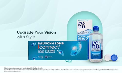 Image of Bausch & Lomb Iconnect Daily Contact Lens - Spherical | Daily Disposable | Hydrogel Material | (-5.25, Pack of 30)