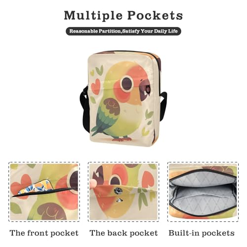 Cute Parrot Simple messenger bag for men over the shoulder bags for men Shoulder Handbags Adjustable Strap for Outdoor Daily Casual2