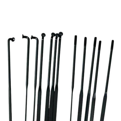 Rayon vélo plats courbés 14G anti corrosion avec capuchon en cuivre noir