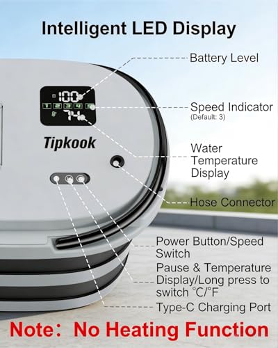 Ducha portátil integrada para camping con balde plegable de 20L y bomba de ducha 13000mAh miniatura 4