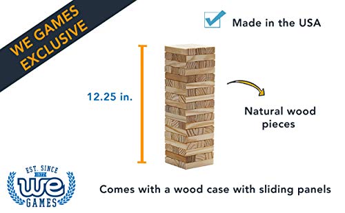 image for WE Games Wood Block Party Game (Made in USA) - 12 in., Brown