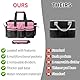 Boczif Reinigungs-Caddy-Tasche, tragbar, mit Griff, Schultergurten und Abnehmbarer Trennwand, Werkzeug-Organizer für Reiniger und Haushälter (Rosa)