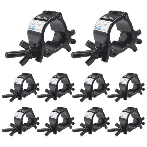 Black Stage Light Clamp Set 10 Pack