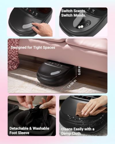 Image of CuPiLo Foot Massager with Heat & Scented Tablets, 2026 Upgraded, Shiatsu Feet Massager for Neuropathy & Plantar Fasciitis, Remote Control & 5 Levels Compression, Gifts for Women Men