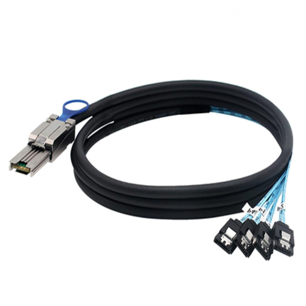 KAGAUOAS Mini SAS 26Pin SFF-8088 Male to 4 SATA 7Pin Female Cable Target/Backplane Connecting Cable