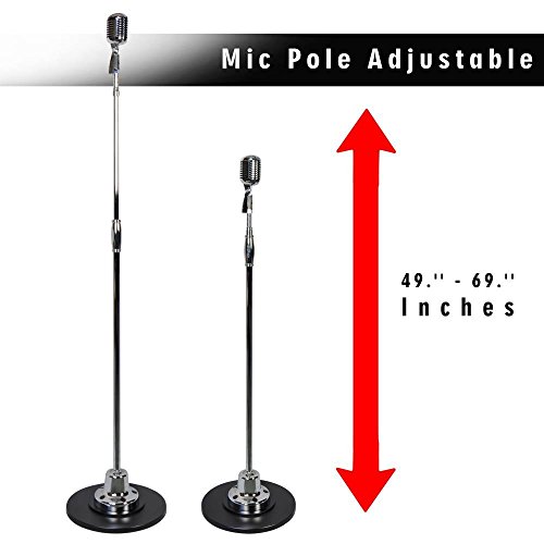 Pyle PDMICR70SL Retro Microphone And Swing Stand - Classic Vintage Professional Dynamic Unidirectional Audio Vocal Performance Mic W/ Adjustable Stand thumb #3