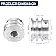 QUARKZMAN V-Typ Riemenscheibe 12mm Bohrung 40mm Außendurchmesser Doppelrillen Aluminiumlegierung Keilriemenscheibe für Motorwellen-Bohrmaschine 6mm(1/4) PU-Formgürtel