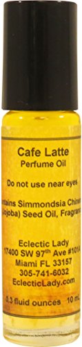 Cafe Latte Perfume Oil, 0.3 Oz Portable Roll-On Fragrance with Long-Lasting Scent, Delightful Essential Oils and Jojoba Oil For Daily Use