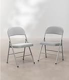 Genérico Silla Plegable Aries Terciopelo Gris Perla, Cocina.