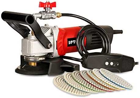 Nasspolierer, SPTA 800W / 220V 100mm Nass Poliermaschine mit variabler Geschwindigkeit und Granit-Diamantpolierkissen Betonpoliermaschine Steinpoliermaschine für Granit/Marmor/Beto
