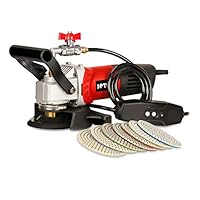 Nasspolierer, SPTA 800W / 220V 100mm Nass Poliermaschine mit variabler Geschwindigkeit und Granit-Diamantpolierkissen Betonpoliermaschine Steinpoliermaschine für Granit/Marmor/Beton/Stein (großer)